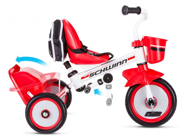 Schwinn EasySteer Tricycle with Push/Steer Handle, ages 2 4, red