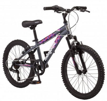 Mongoose Byte Mountain Bike, 20" wheels, 7 speeds, girls frame, ages 6 and up, Grey