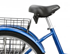 Schwinn Meridian Adult Tricycle, 26-inch wheels, rear storage basket, Blue