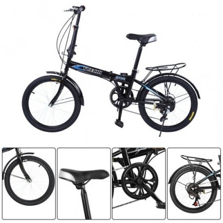 Sayhi Leisure 20in 7 Speed ??City Folding Mini Compact Bike Bicycle Urban Commuters