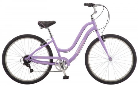 Schwinn Brookline cruiser bike, 27.5-inch wheels, 7 speeds, womens, purple