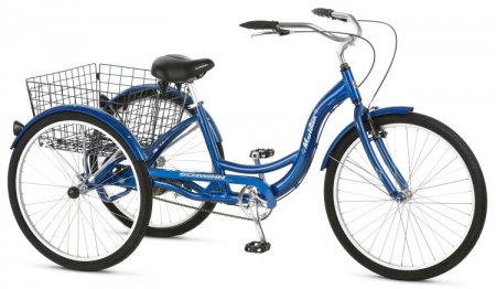 Schwinn Meridian Adult Tricycle, 26-inch wheels, rear storage basket, Blue