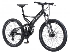 Mongoose Blackcomb Mountain Bike, 26-inch wheels, 24 speeds, Black, Men's