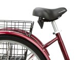 Schwinn Meridian Adult Tricycle, 26-inch wheels, rear storage basket, Cherry