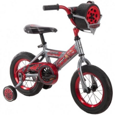 Disney Pixar Lightning McQueen 12" Boys' Red Bike with Sounds, by Huffy